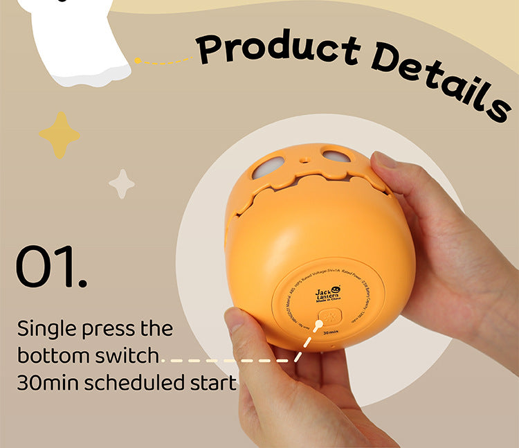 SpookyGlow Lamp: LED Night Light | Pop-Up Jack-O'-Lantern Mood Lighting for Halloween Decor