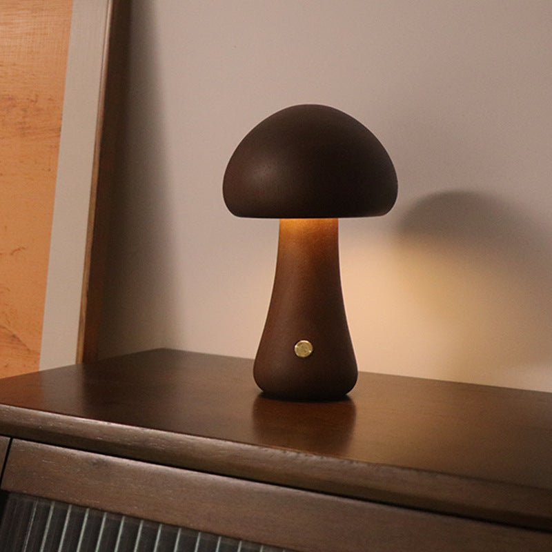 LumiShroom Wooden Mushroom Night Light