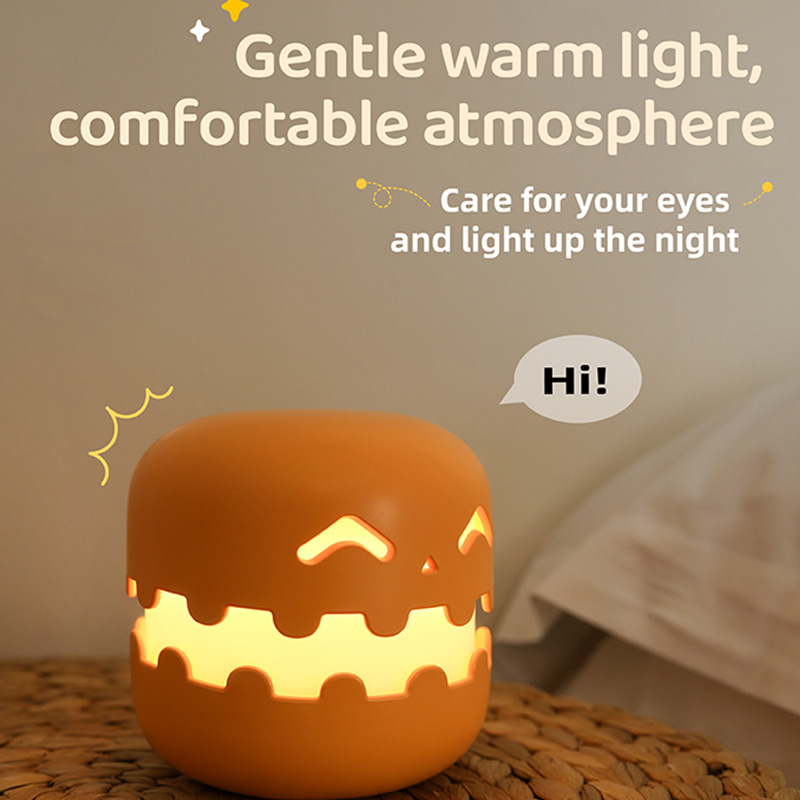 SpookyGlow Lamp: LED Night Light | Pop-Up Jack-O'-Lantern Mood Lighting for Halloween Decor