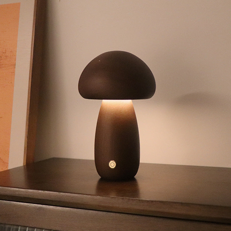LumiShroom Wooden Mushroom Night Light