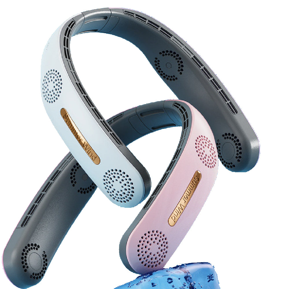 SummerBreeze Neck Fan: Portable, Rechargeable, Adjustable Hands-Free Cooling.